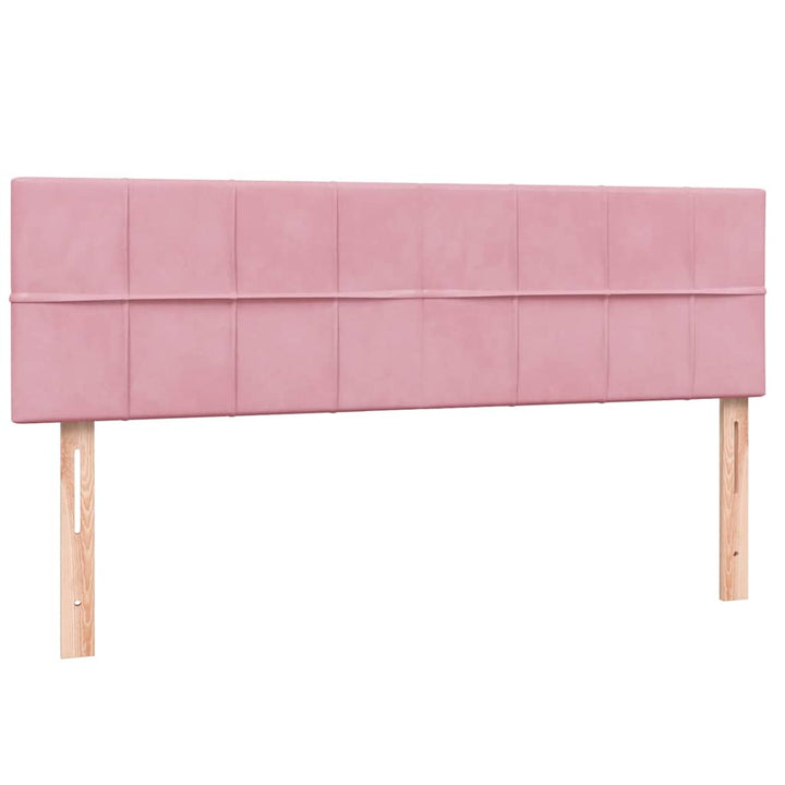 kontinentalseng med madras 160x210 cm fløjl lyserød