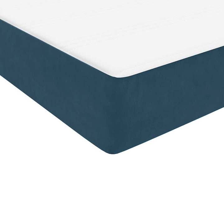 kontinentalseng med madras mørkeblå 80x210 cm fløjl