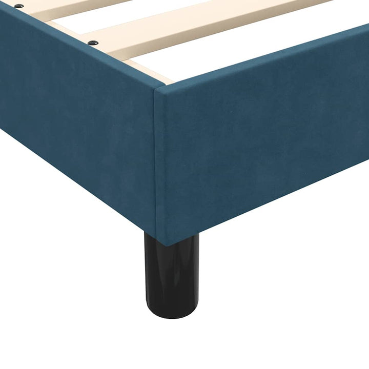 kontinentalseng med madras mørkeblå 80x210 cm fløjl