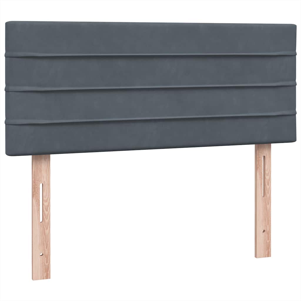 kontinentalseng med madras 120x210 cm fløjl mørkegrå