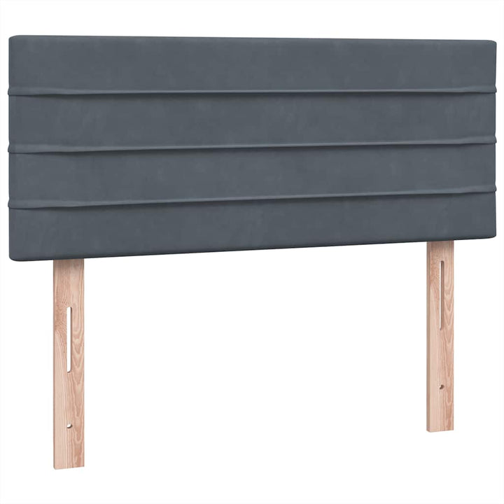 kontinentalseng med madras 120x210 cm fløjl mørkegrå