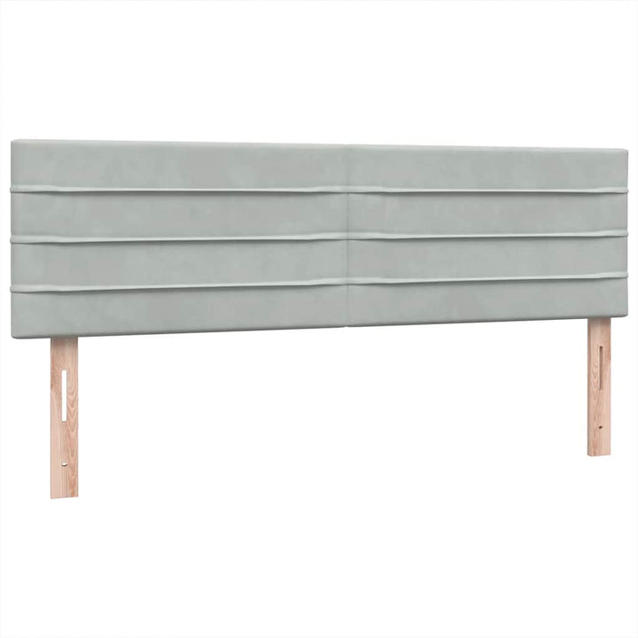 kontinentalseng med madras 160x210 cm fløjl lysegrå