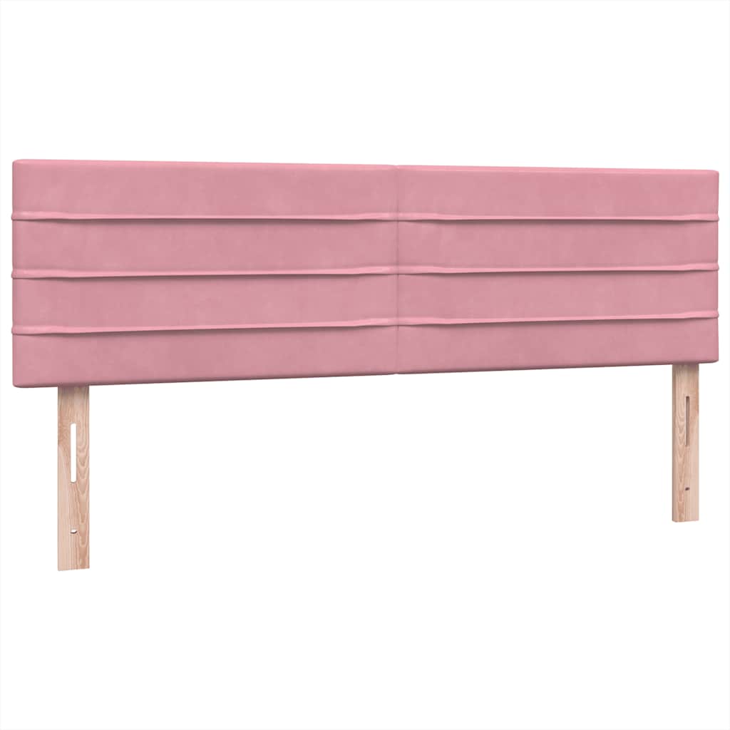 kontinentalseng med madras 160x210 cm fløjl lyserød