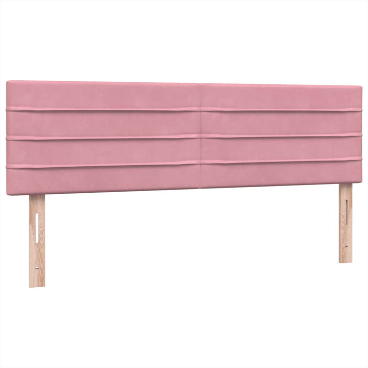 kontinentalseng med madras 160x210 cm fløjl lyserød