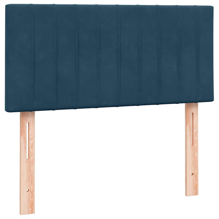 kontinentalseng med madras mørkeblå 80x210 cm fløjl