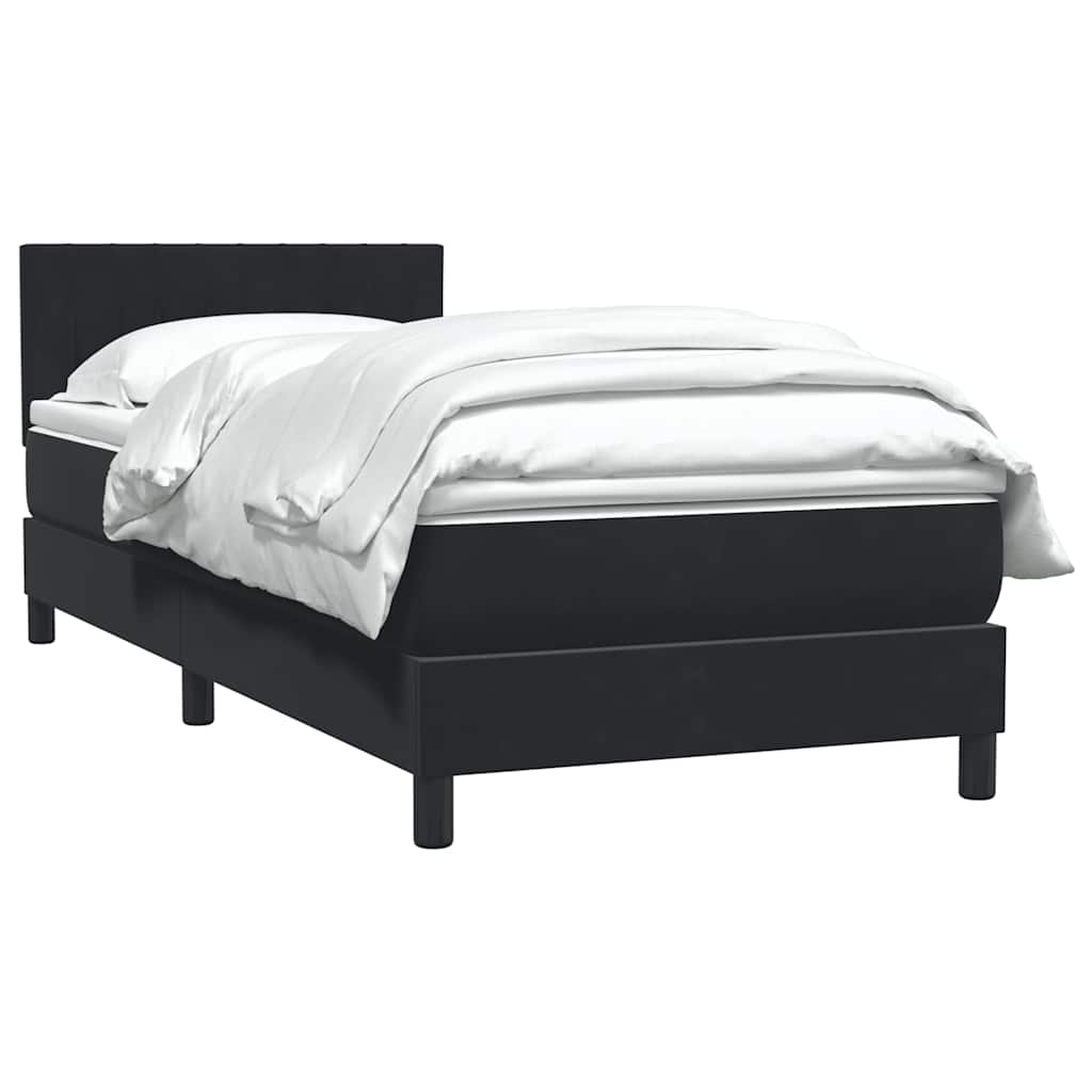 kontinentalseng med madras 90x210 cm fløjl sort