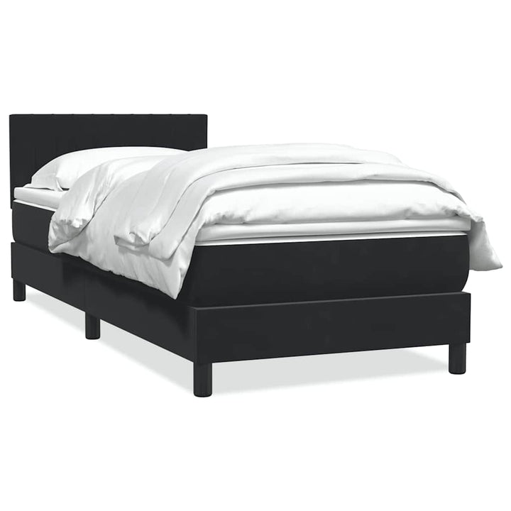 kontinentalseng med madras 90x210 cm fløjl sort