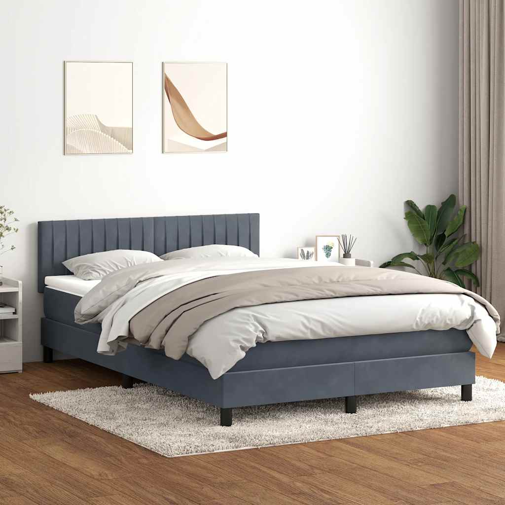kontinentalseng med madras 160x210 cm fløjl mørkegrå