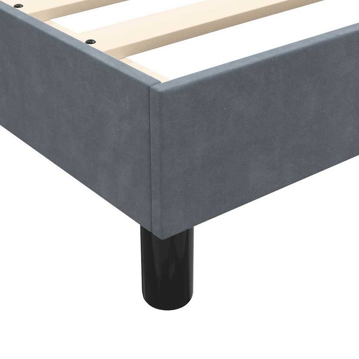 kontinentalseng med madras 160x210 cm fløjl mørkegrå