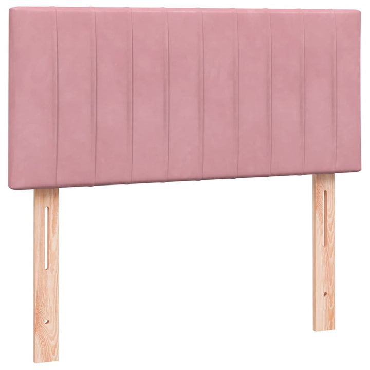 kontinentalseng med madras lyserød 80x220 cm fløjl