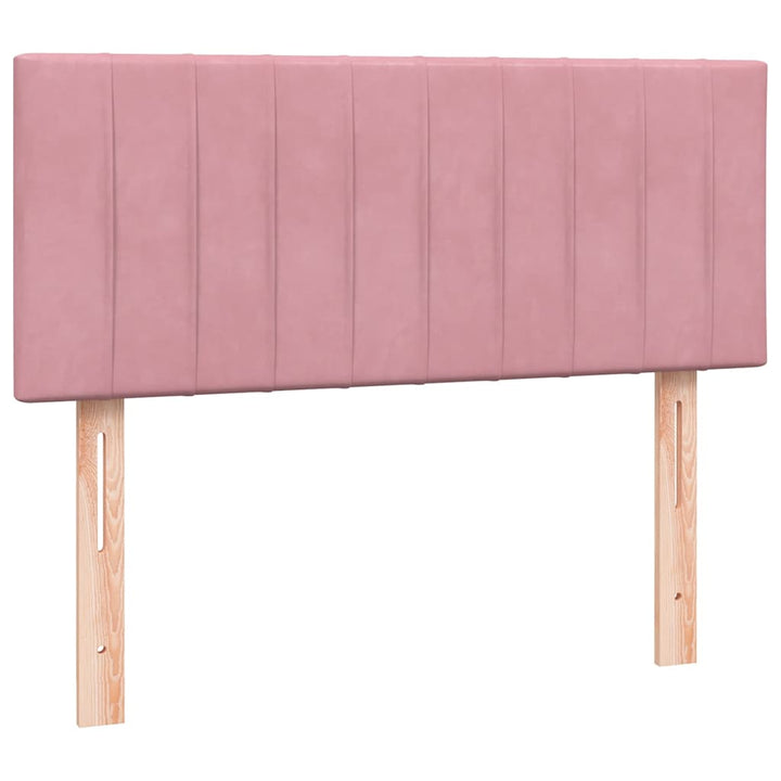 kontinentalseng med madras 120x220 cm velour lyserød