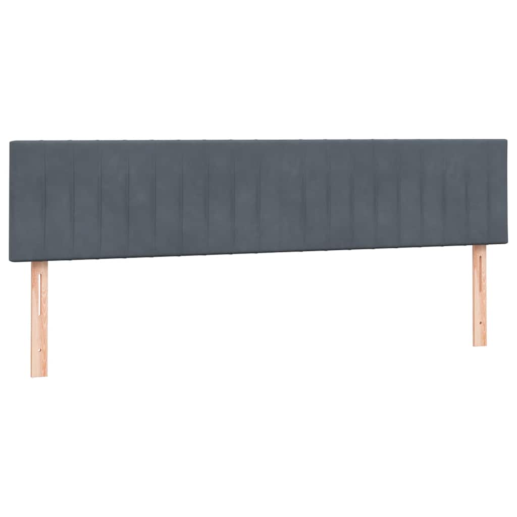 kontinentalseng med madras 180x220 cm fløjl mørkegrå