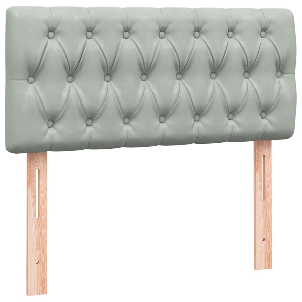 kontinentalseng med madras lysegrå 80x210 cm fløjl