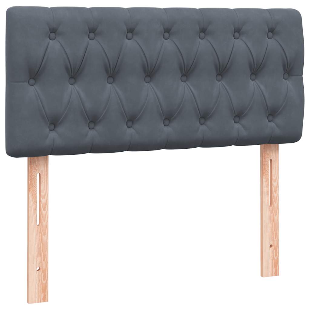 kontinentalseng med madras mørkegrå 80x210 cm fløjl