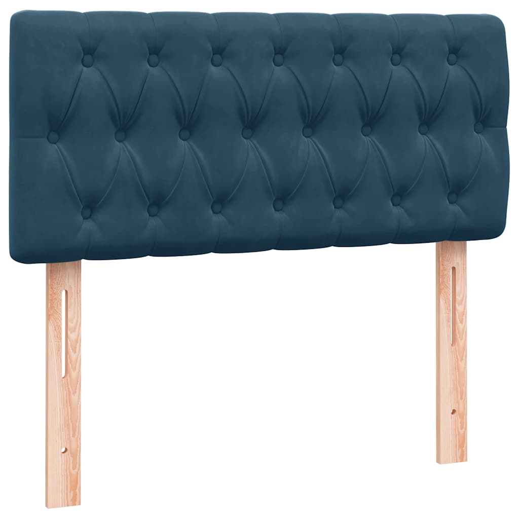 kontinentalseng med madras mørkeblå 80x210 cm fløjl