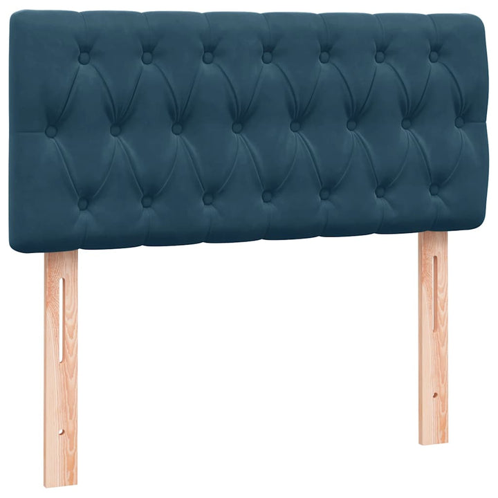 kontinentalseng med madras mørkeblå 80x210 cm fløjl