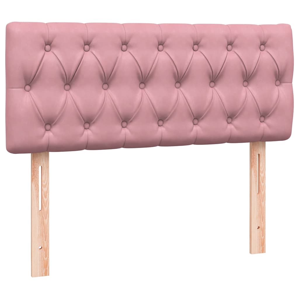 kontinentalseng med madras 120x210 cm fløjl Lyserød