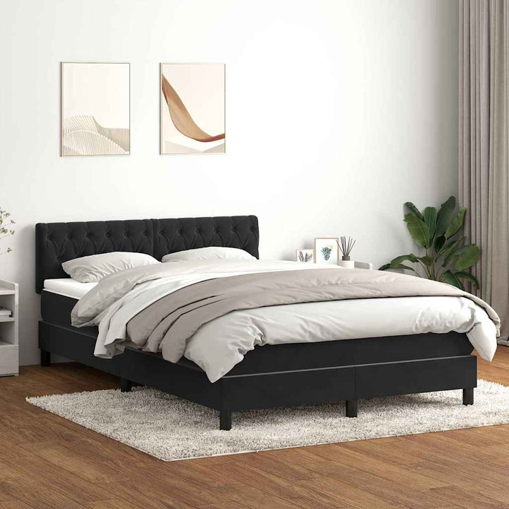kontinentalseng med madras 160x210 cm fløjl sort