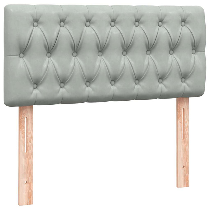 kontinentalseng med madras lysegrå 80x220 cm fløjl