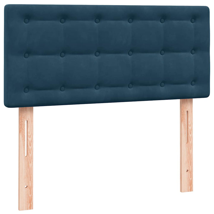 kontinentalseng med madras mørkeblå 80x210 cm fløjl