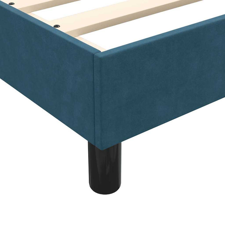 kontinentalseng med madras mørkeblå 80x210 cm fløjl
