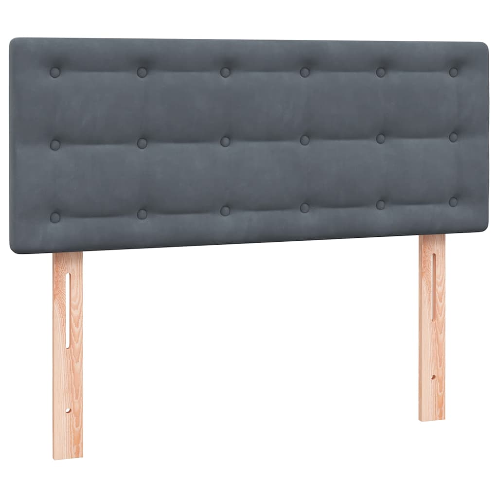 kontinentalseng med madras 120x210 cm fløjl mørkegrå