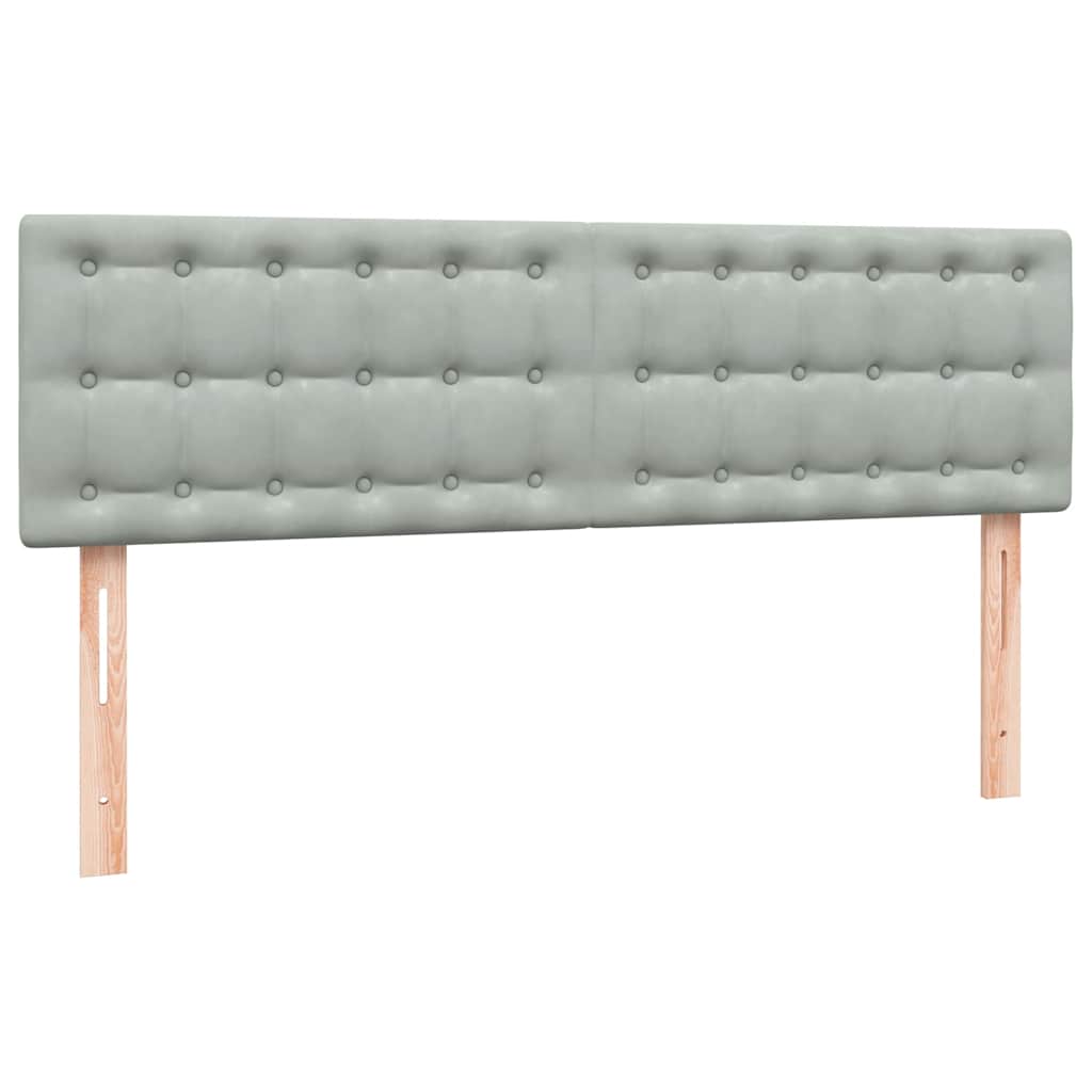 kontinentalseng med madras 160x210 cm fløjl lysegrå