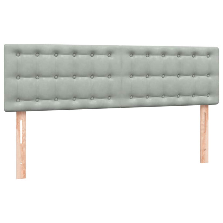 kontinentalseng med madras 160x220 cm fløjl lysegrå