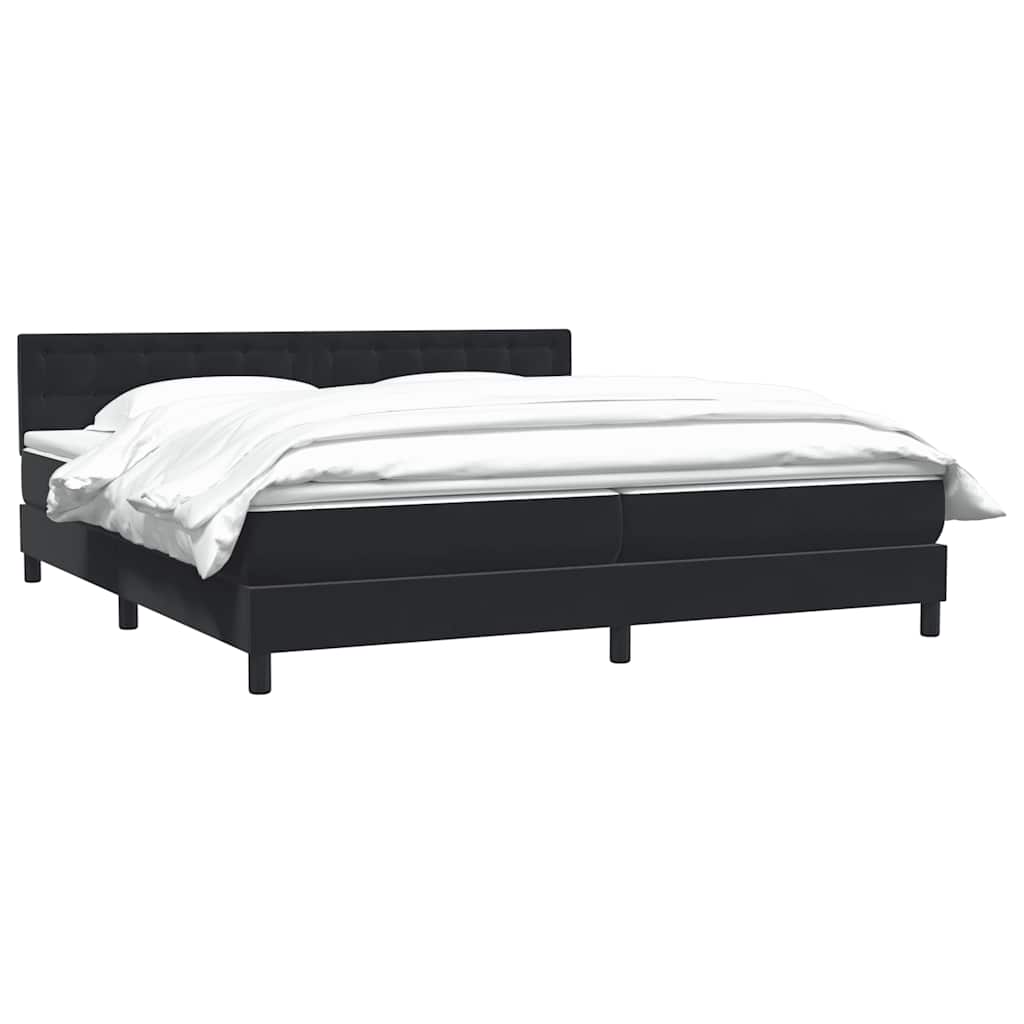kontinentalseng med madras 200x220 cm fløjl sort