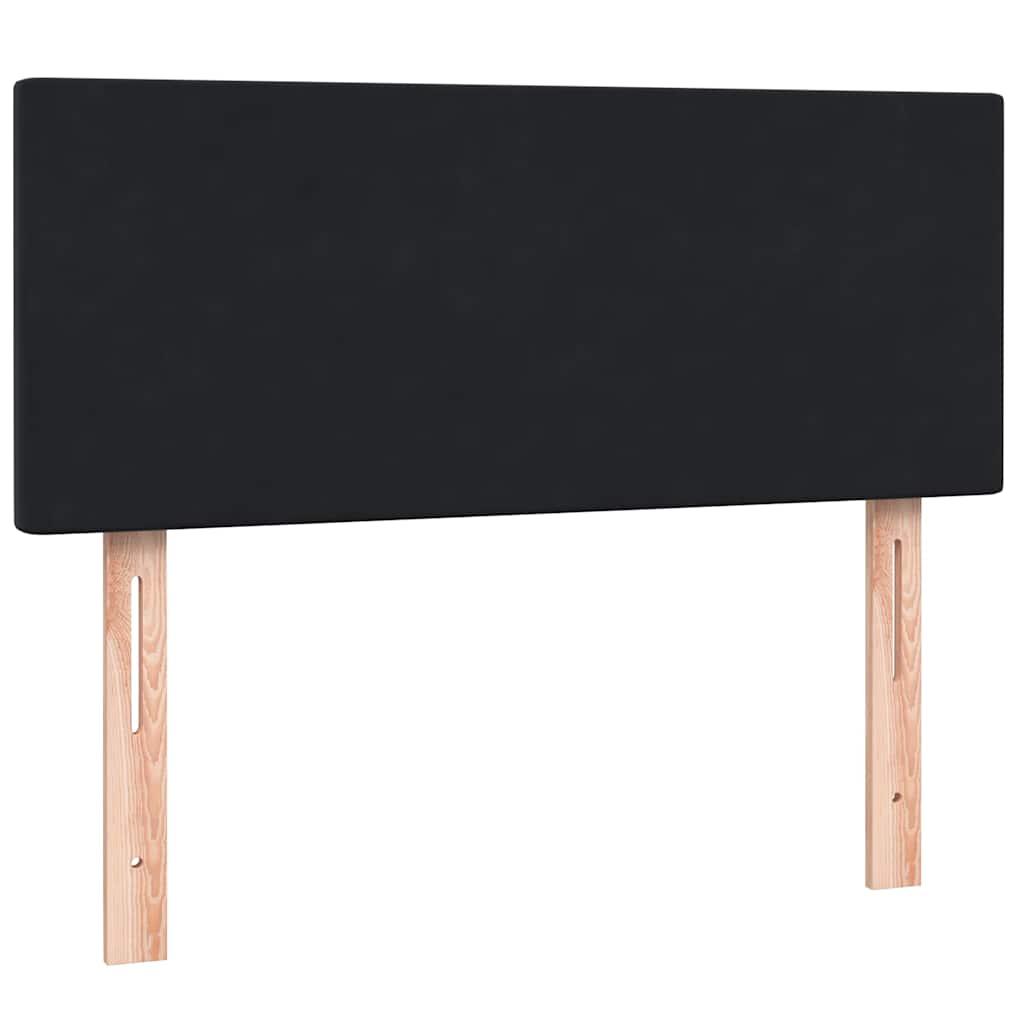 kontinentalseng med madras og LED-lys 120x210 cm fløjl sort