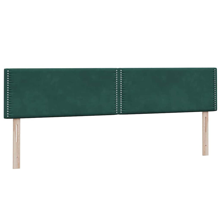 kontinentalseng med madras og LED-lys 180x220 cm fløjl mørkegrøn