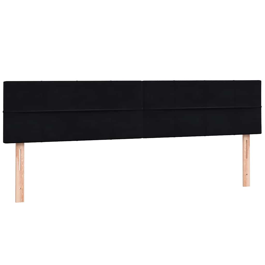 kontinentalseng med madras og LED-lys 200x220 cm fløjl sort