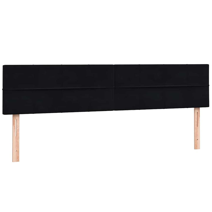 kontinentalseng med madras og LED-lys 200x220 cm fløjl sort