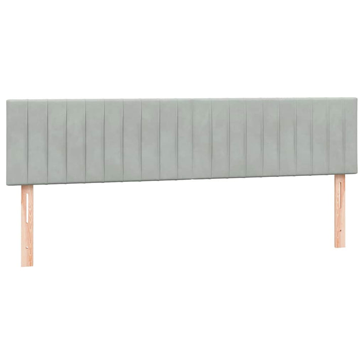 kontinentalseng med madras og LED-lys 180x210 cm fløjl lysegrå