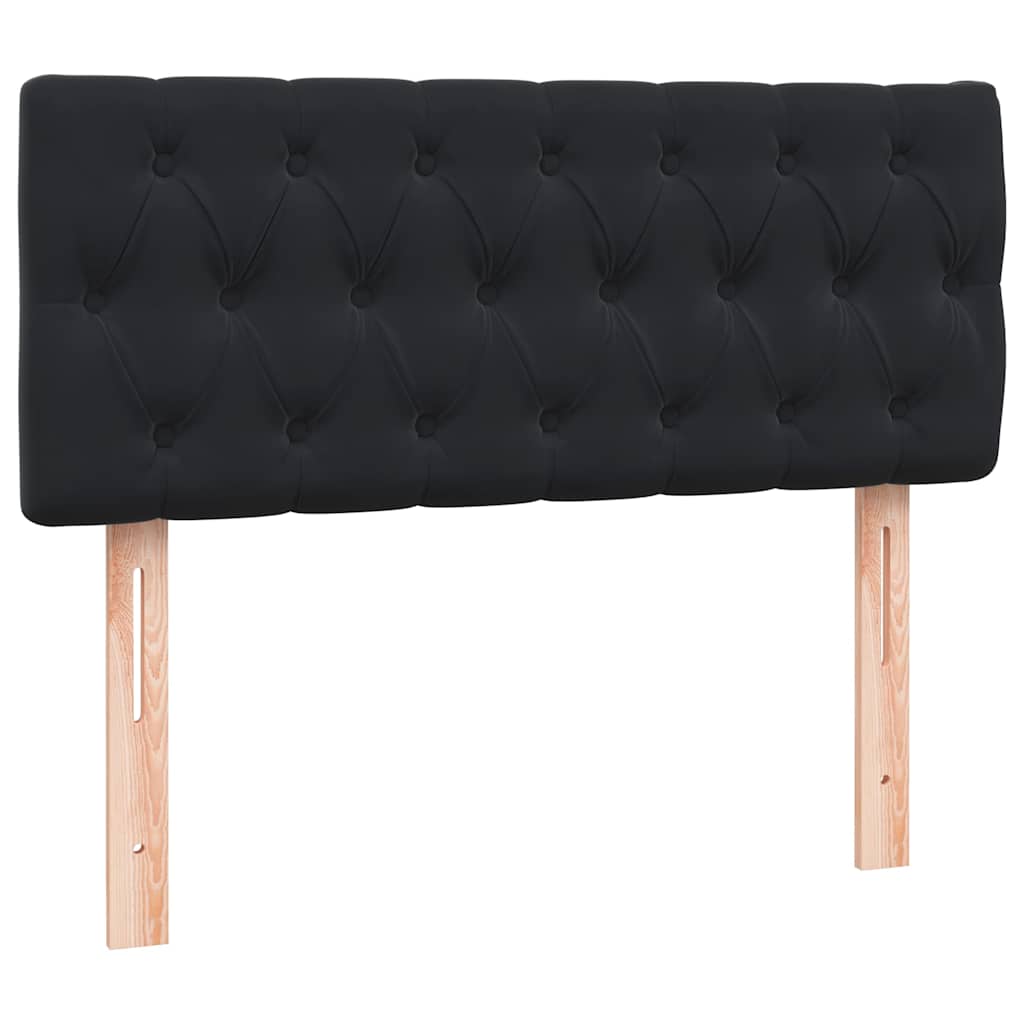 kontinentalseng med madras og LED-lys 120x210 cm fløjl sort