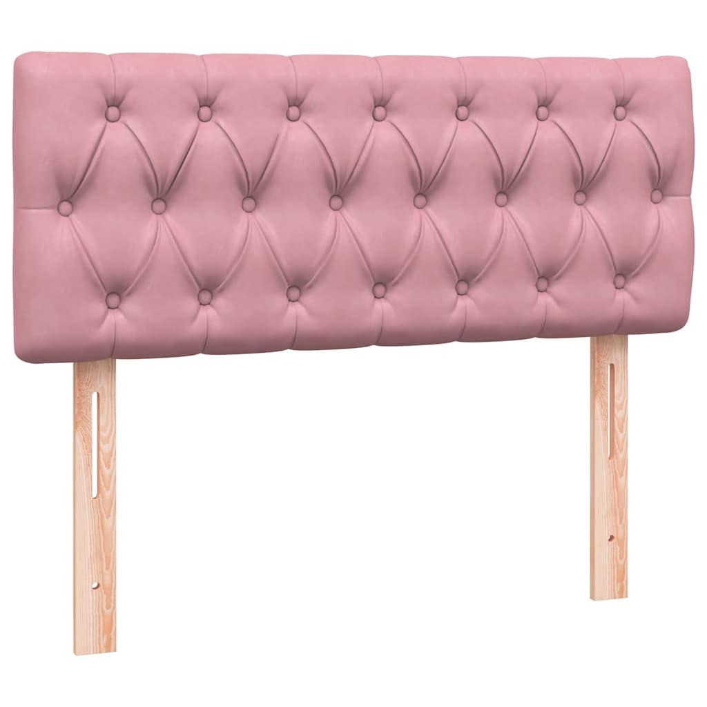 kontinentalseng med madras og LED-lys 120x210 cm fløjl Lyserød