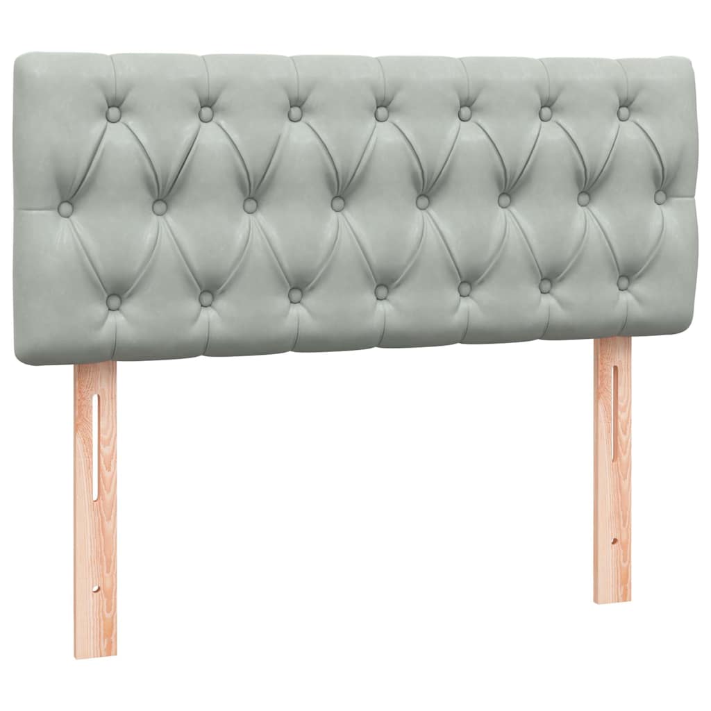 kontinentalseng med madras og LED-lys 120x220 cm fløjl lysegrå