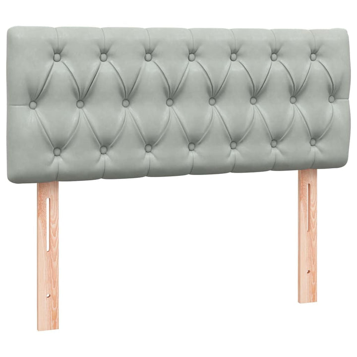 kontinentalseng med madras og LED-lys 120x220 cm fløjl lysegrå