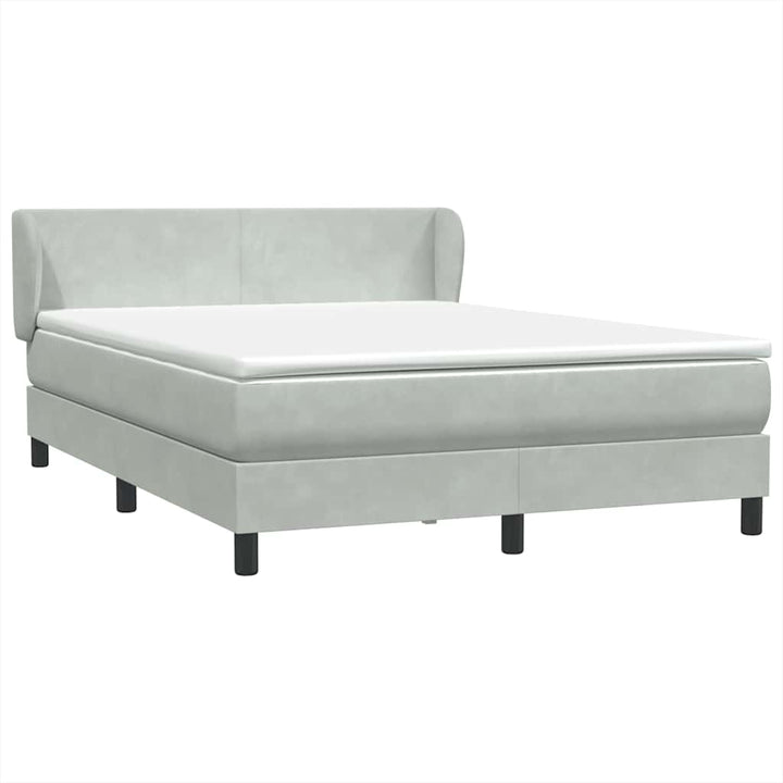 kontinentalseng med madras 160x210 cm fløjl lysegrå
