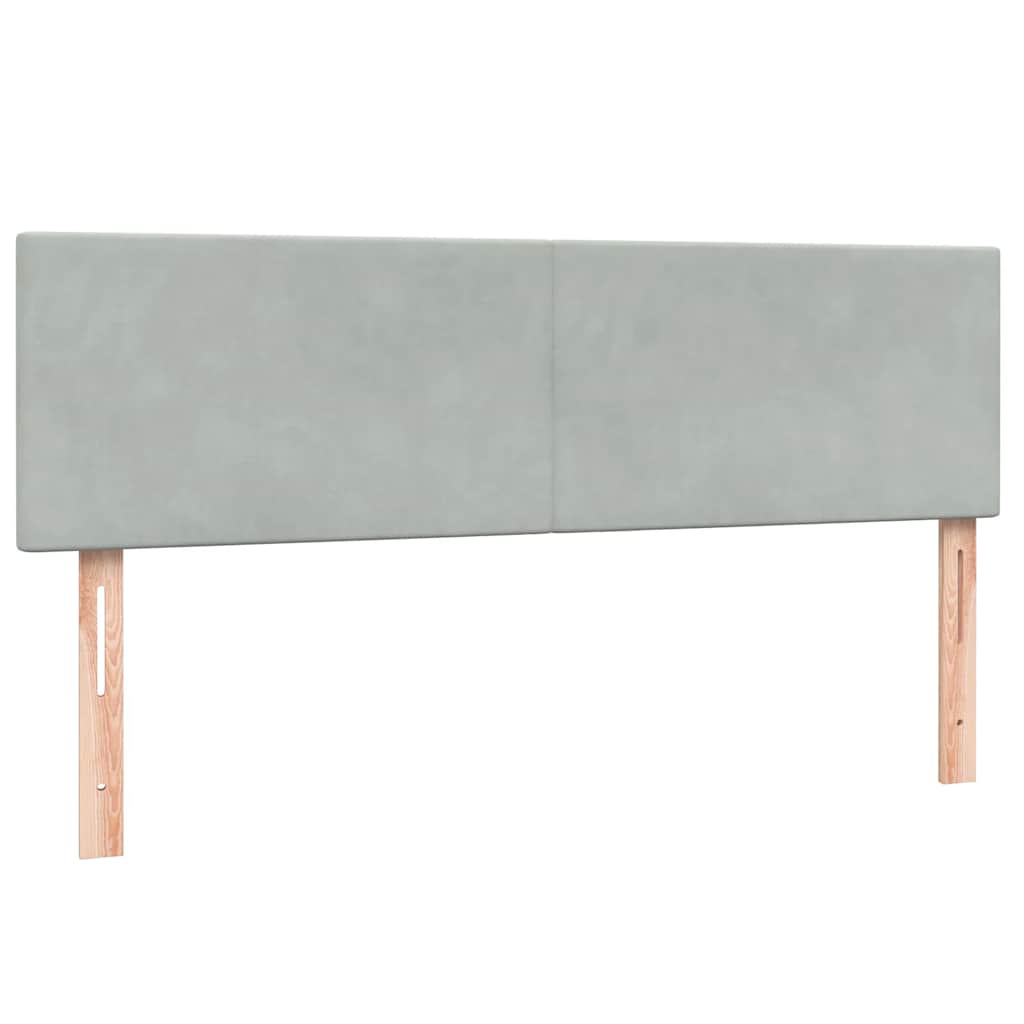 kontinentalseng med madras 160x210 cm fløjl lysegrå