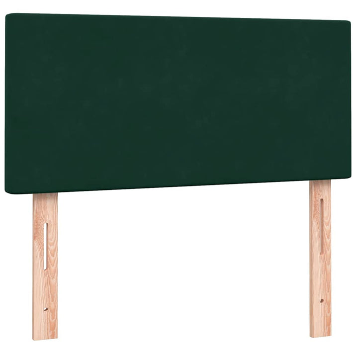 kontinentalseng med madras mørkegrøn 80x220 cm fløjl