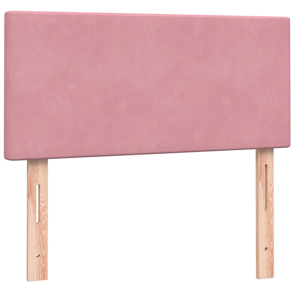 kontinentalseng med madras lyserød 80x220 cm fløjl