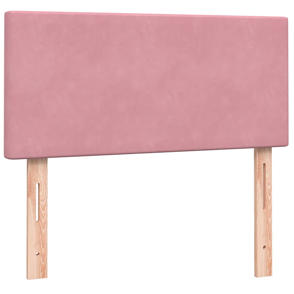 kontinentalseng med madras lyserød 90x220 cm fløjl