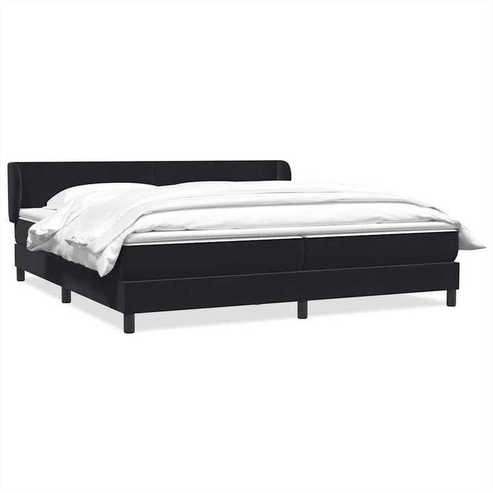 kontinentalseng med madrasser 200x220 cm fløjl sort