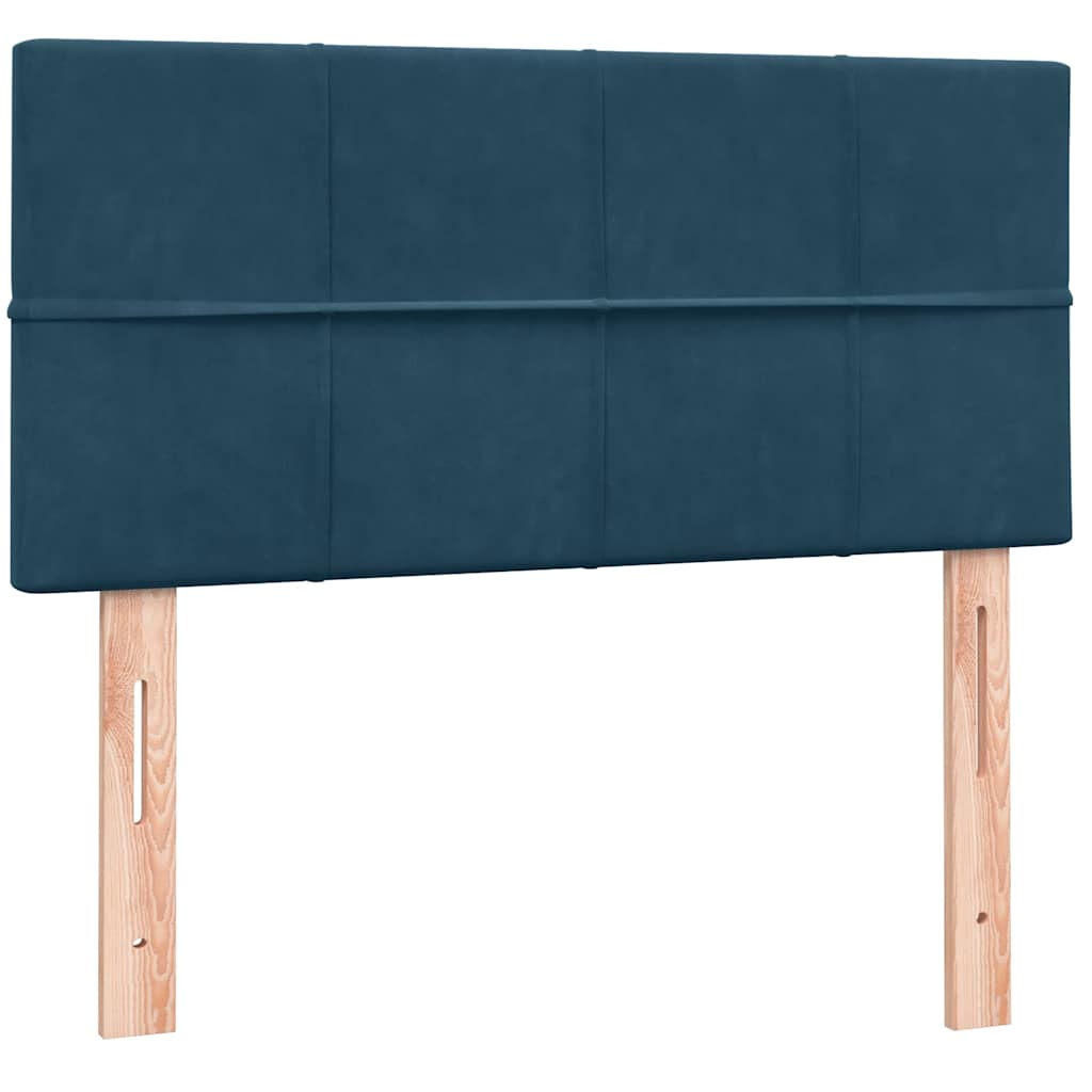 kontinentalseng med madras mørkeblå 80x210 cm fløjl