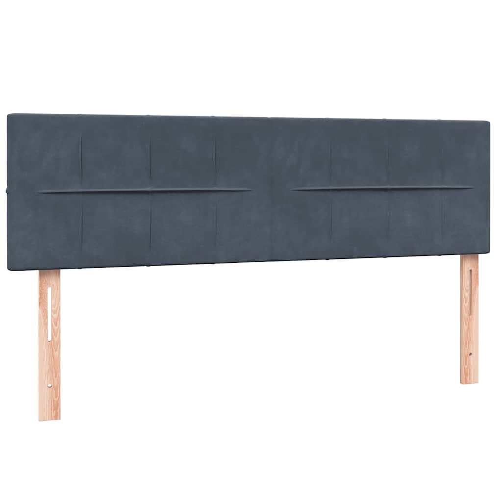 kontinentalseng med madras 160x210 cm fløjl mørkegrå