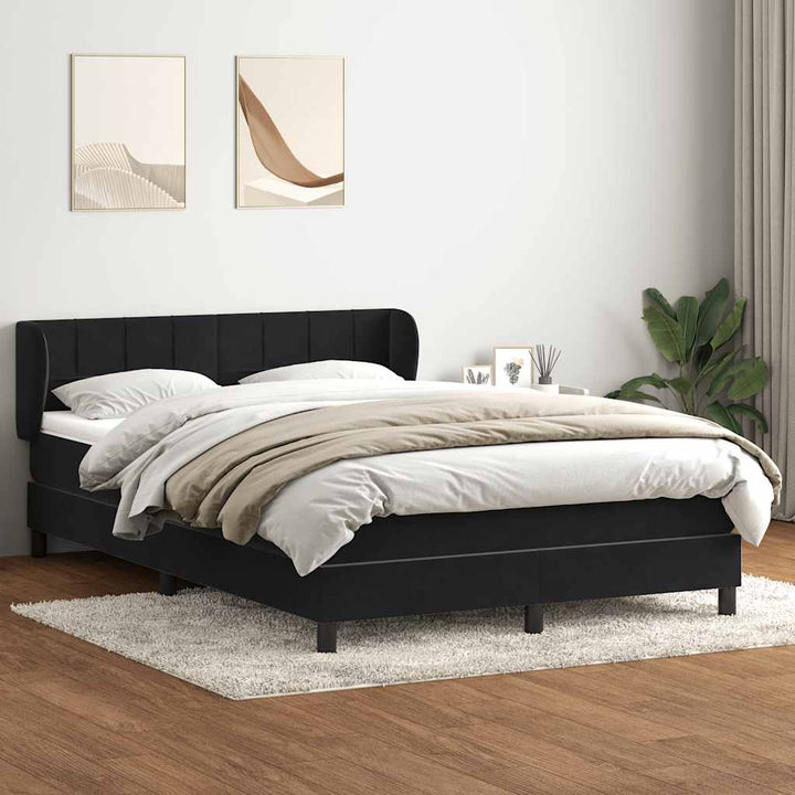 kontinentalseng med madras 160x210 cm fløjl sort
