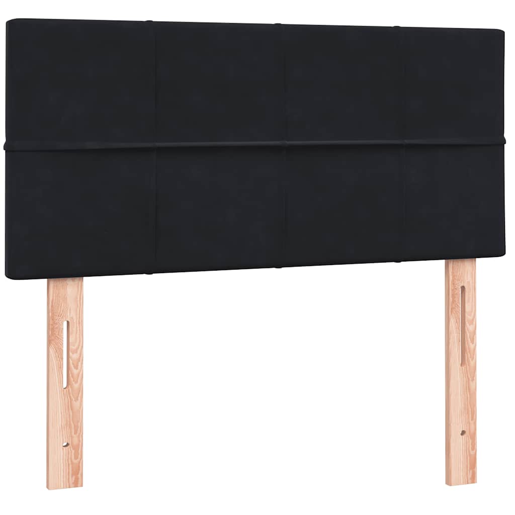 kontinentalseng med madras 90x220 cm fløjl sort