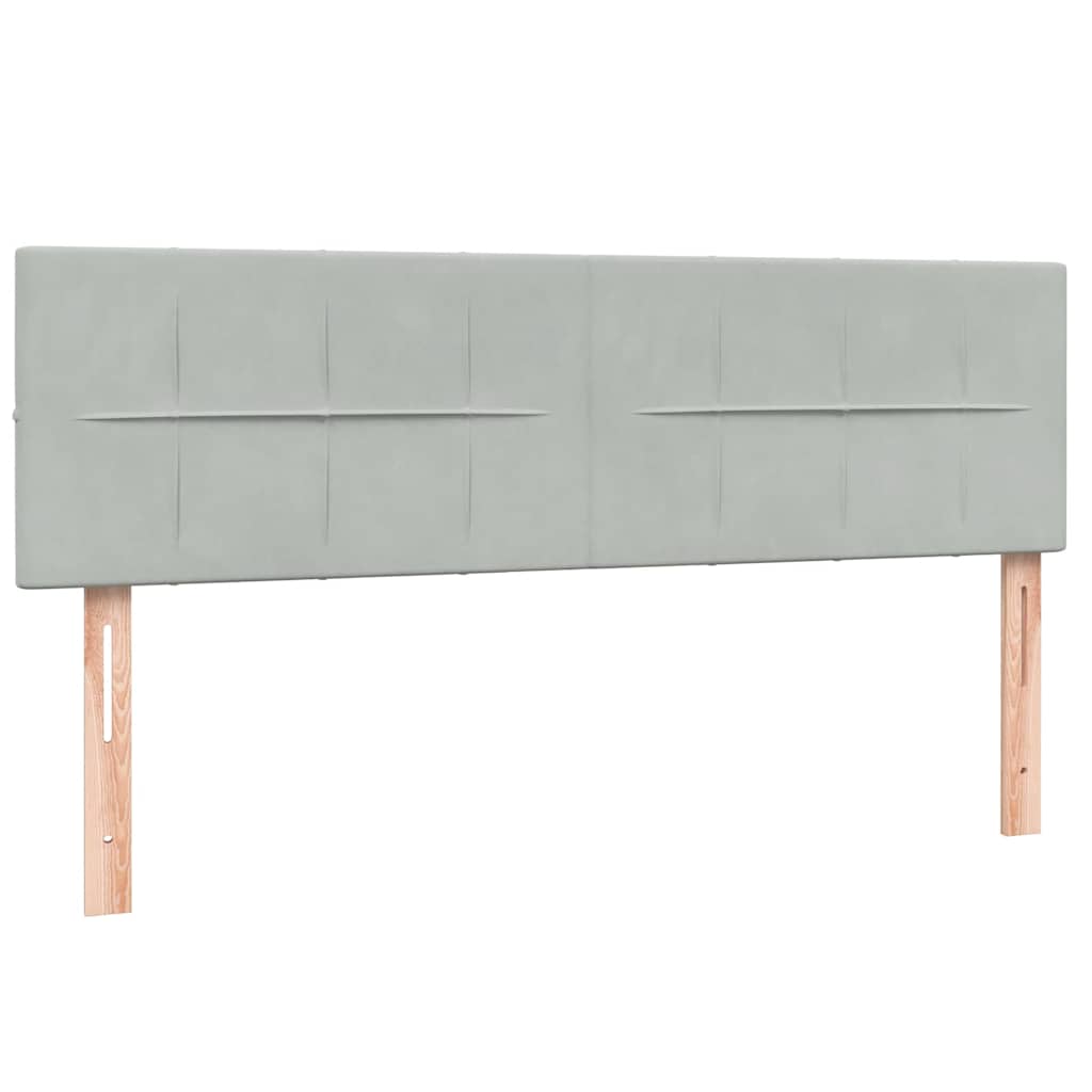 kontinentalseng med madras 160x220 cm fløjl lysegrå