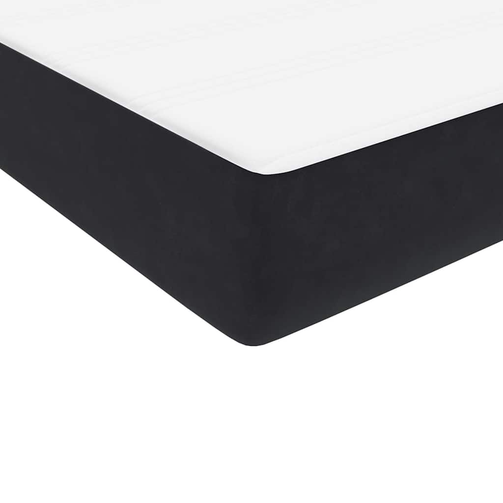 kontinentalseng med madrasser 200x220 cm fløjl sort